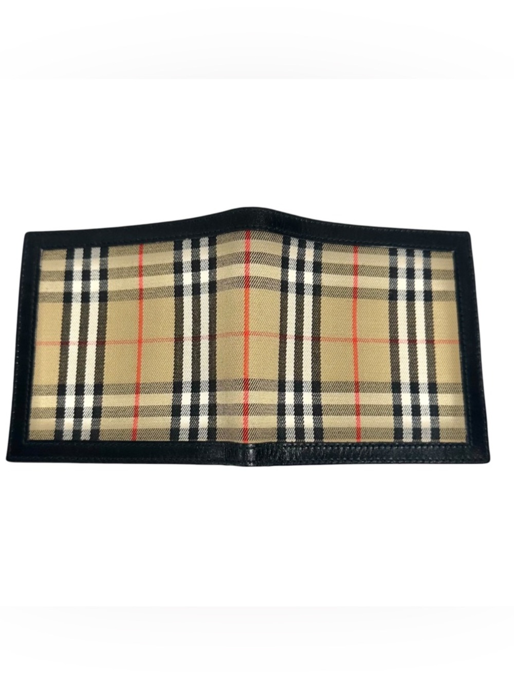 Burberrys Black Leather & Nova Check Men’s Bifold Wallet - Picture 5 of 13